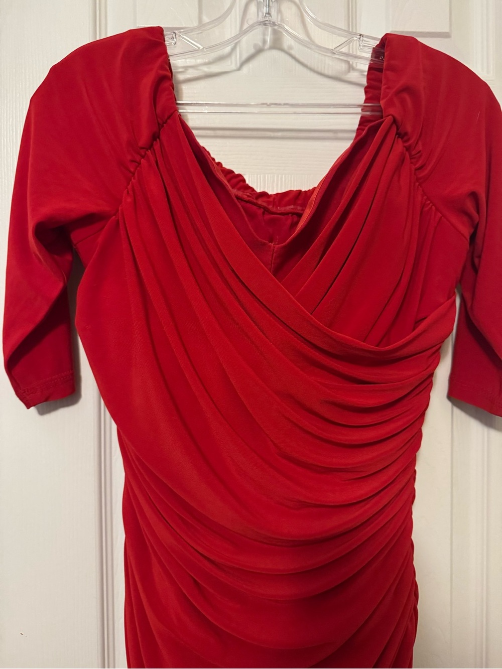 Laura Byrnes Monica Wiggle Dress XL Spring 2015 Red Ruched Pinup Bombshell - Picture 2 of 5